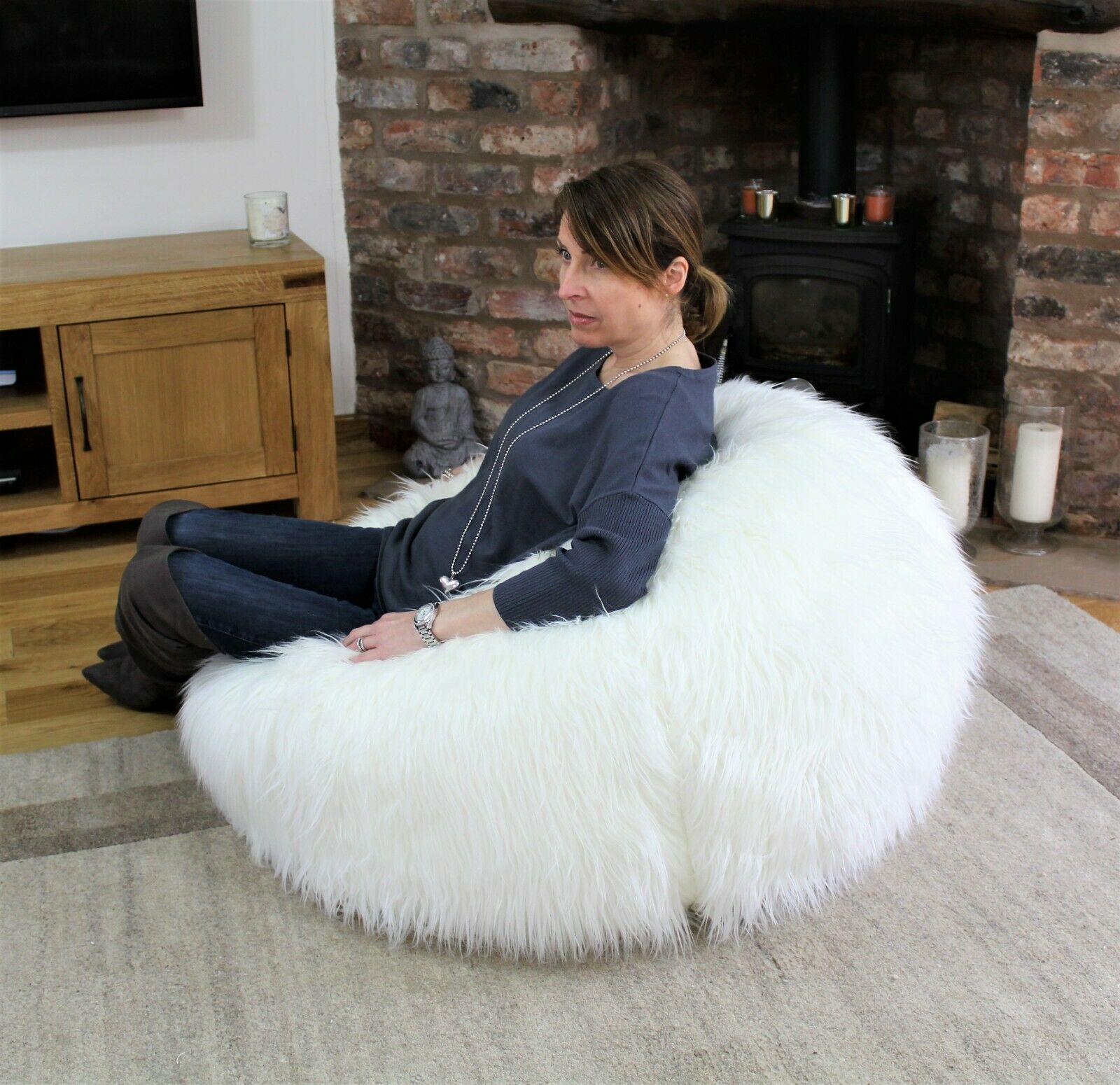 Faux Fur Beanbag Chair