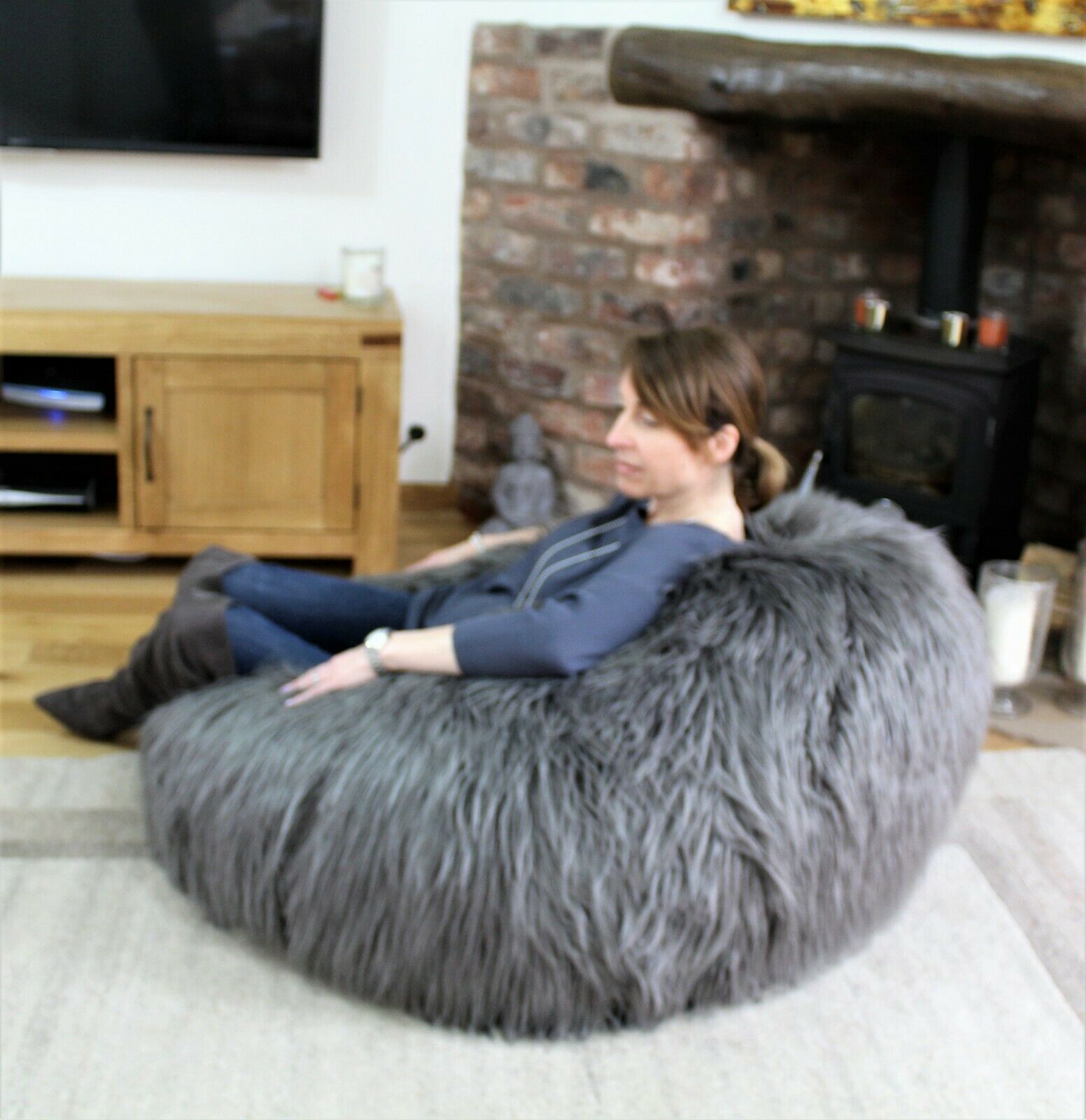 Faux Fur Beanbag Chair