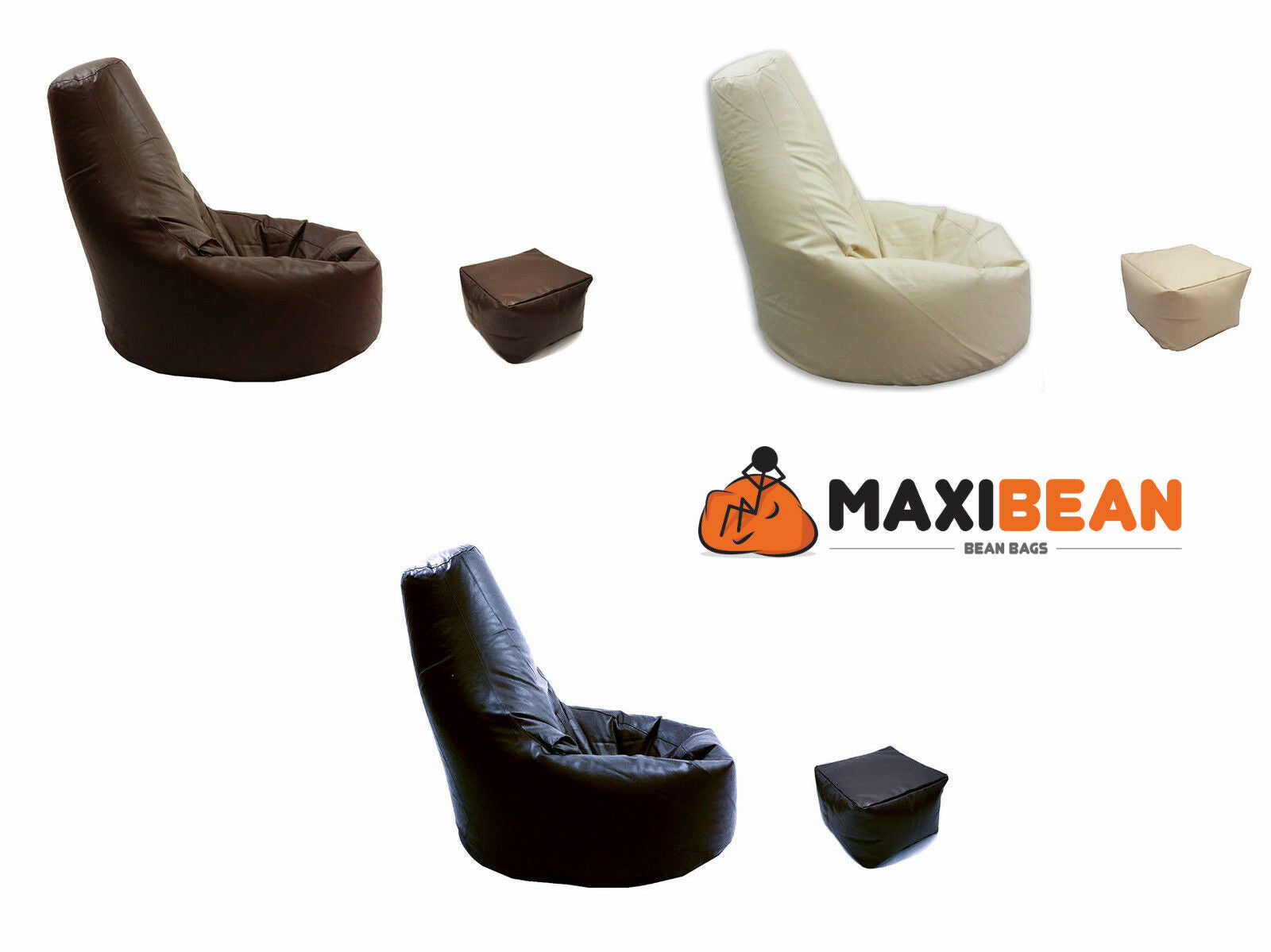 Faux Leather Gaming Chair & Footstool