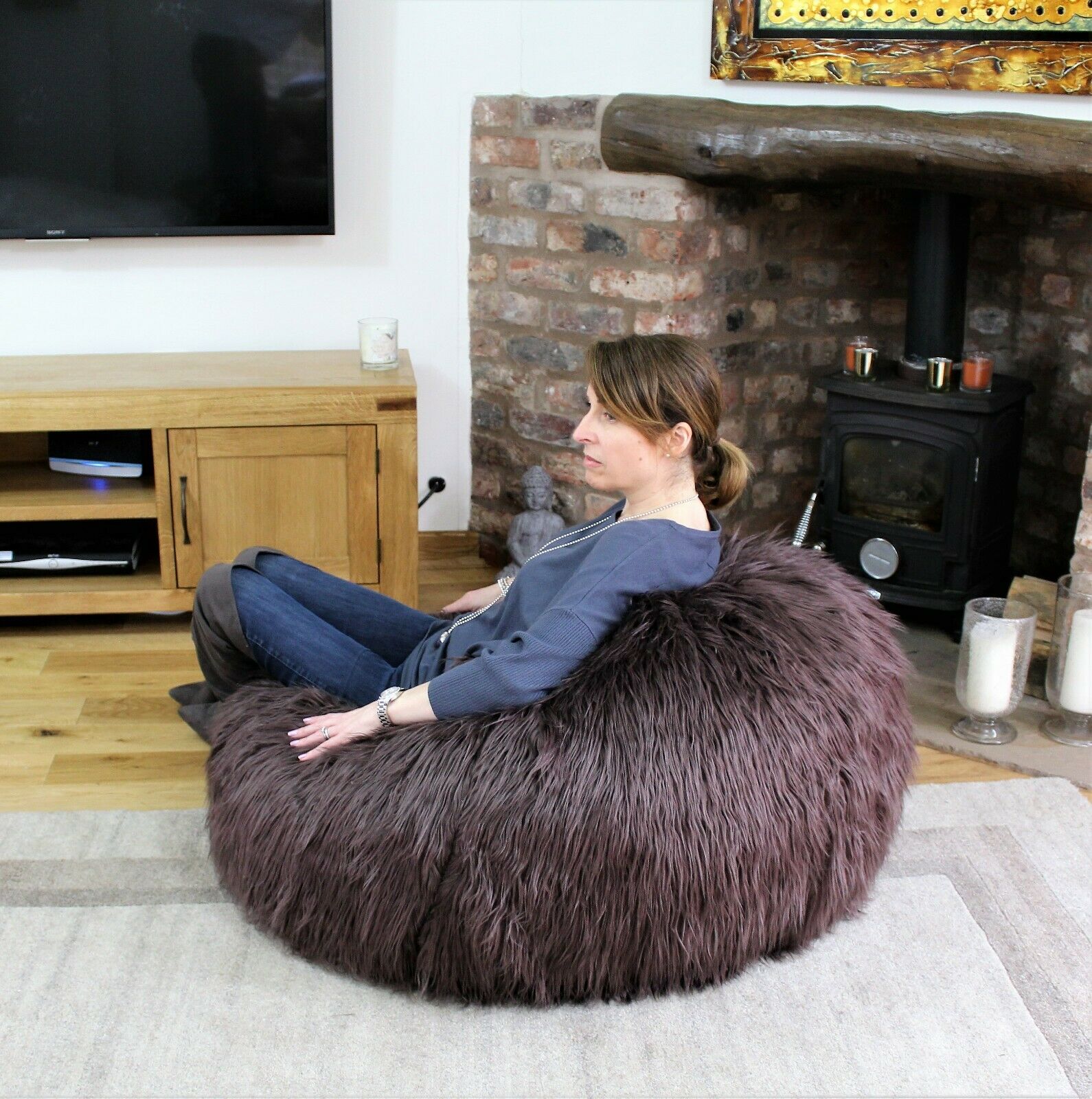 Faux Fur Beanbag Chair