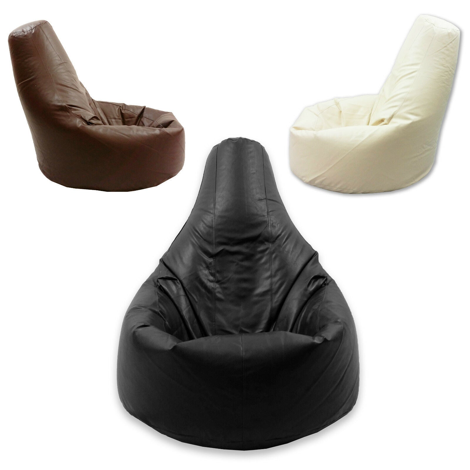 Faux Leather Beanbag Adult Gamer Arm Chair