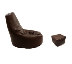 Faux Leather Large Adult Beanbag Gaming Chair - No footstool