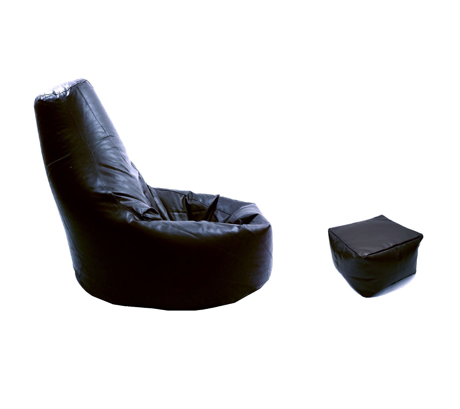 Faux Leather Large Adult Beanbag Gaming Chair - No footstool