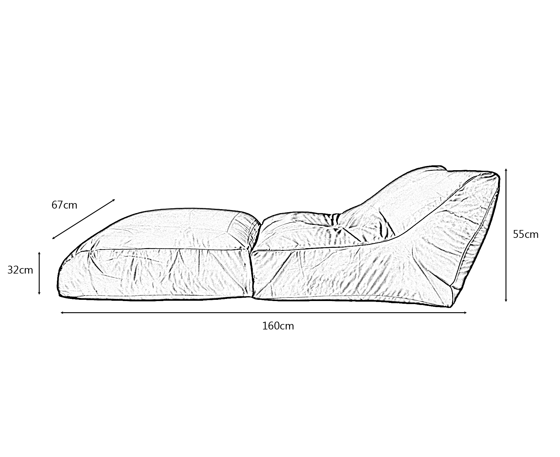 XXL Large Foldable Beanbag Bed Chair